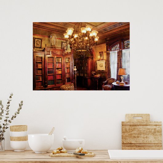 Auteur - in de bibliotheek poster (Keuken)
