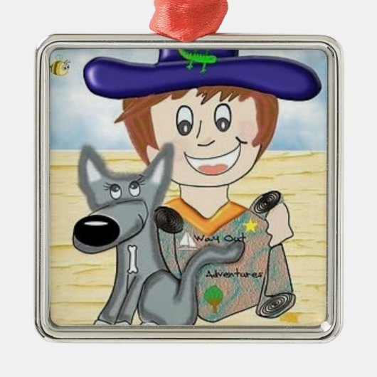 Auteur Kerstversieringen Metalen Ornament (Voorkant)