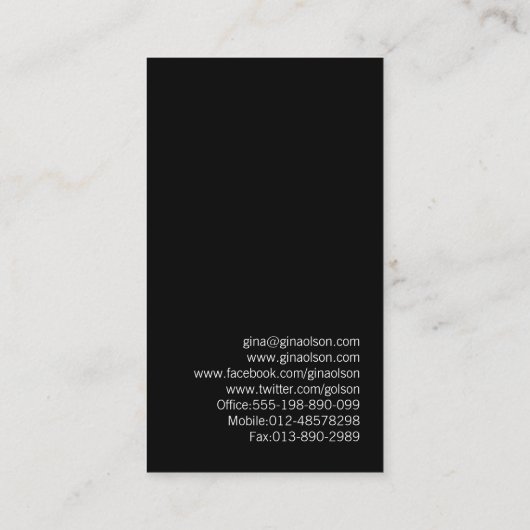 Auteur Literaire Kunst Elegant Goud Bloemen Swirl Visitekaartje (Achterkant)