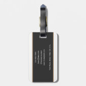 Auteur Minimalistisch Elegant Bruin Zwart Bagagelabel (Achterkant verticaal)
