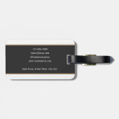 Auteur Minimalistisch Elegant Bruin Zwart Bagagelabel (Achterkant horizontaal)