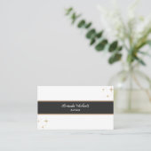 Auteur Minimalistisch Elegant Bruin Zwart Visitekaartje (Staand voorkant)