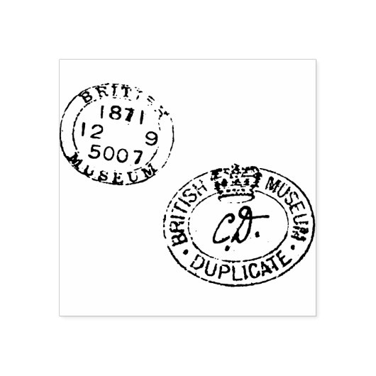 Auteur Museum Seals met kroon en datum Rubberstempel (Afrduk)
