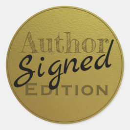 Auteur ondertekende editie Faux Gold Ronde Sticker