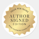 Auteur ondertekende editie Gold Book Signing Stick Ronde Sticker (Voorkant)