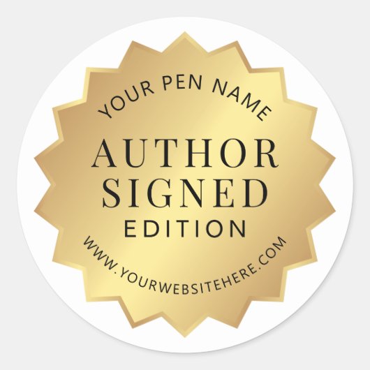 Auteur ondertekende editie Gold Book Signing Stick Ronde Sticker (Voorkant)