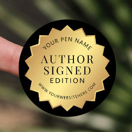Auteur ondertekende editie Gold Book Signing Stick Ronde Sticker