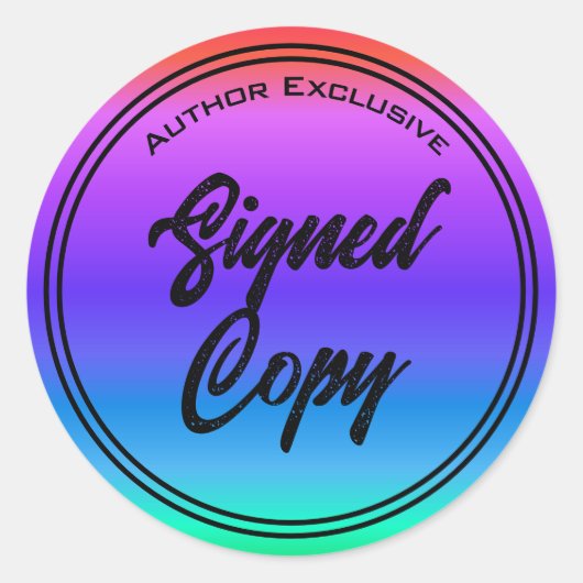 Auteur Ondertekende kopie Rainbow Ronde Sticker (Voorkant)