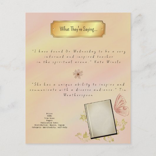 Auteur One Sheet Book Marketing Peach Flyer (Achterkant)