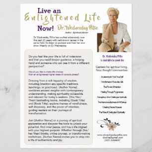 Auteur One Sheet Book Marketing Wit Goud Flyer