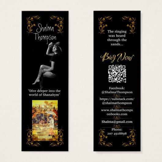 Auteur Promotie Black Gold Leaf Mini Visitekaartjes (Voorkant /achterkant)