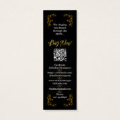 Auteur Promotie Black Gold Leaf Mini Visitekaartjes (Achterkant)