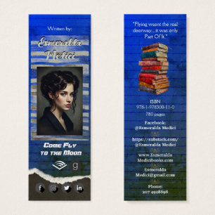 Auteur Promotie Blue Sci Fi Fantasy Mini Visitekaartjes