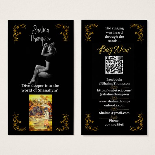 Auteur Promotie Gouden Bloemen Profiel Kaarten Visitekaartje (Voorkant /achterkant)