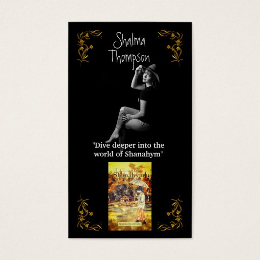 Auteur Promotie Gouden Bloemen Profiel Kaarten Visitekaartje (Voorkant)