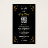 Auteur Promotie Gouden Bloemen Profiel Kaarten Visitekaartje (Achterkant)