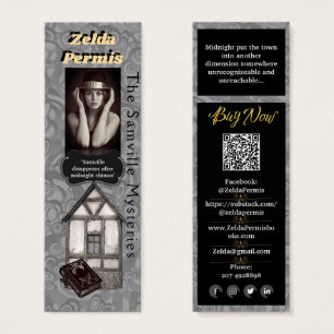 Auteur Promotie Zwart Grijs Mysterie Mini Visitekaartjes