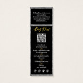 Auteur Promotie Zwart Grijs Mysterie Mini Visitekaartjes (Achterkant)
