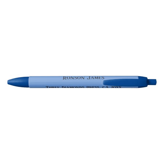 Auteur promotieblauw zwarte inkt pen (Achterkant)