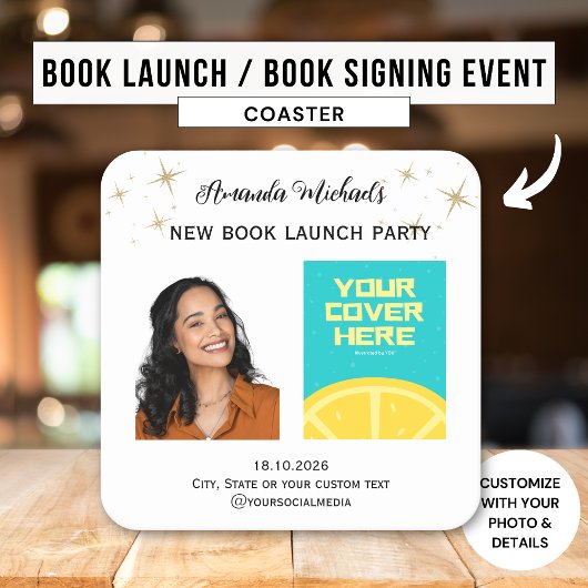 Auteur Schrijver Boek Launch Party Welkom Kartonnen Onderzetters