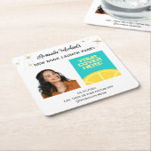 Auteur Schrijver Boek Launch Party Welkom Kartonnen Onderzetters (Schuin)