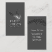 Auteur Schrijver Chic Silver Feathers Elegant Visitekaartje (Voorkant / Achterkant)