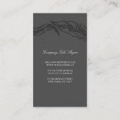 Auteur Schrijver Chic Silver Feathers Elegant Visitekaartje (Achterkant)