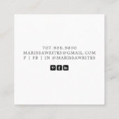 Auteur Schrijver Gezellig kaarslicht en boek Vierkante Visitekaartje (Achterkant)