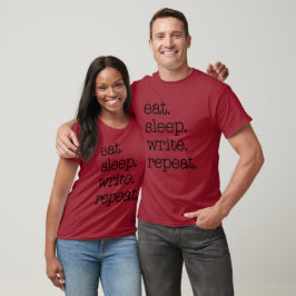 Auteur Schrijver Literaire Gift Eet Slaap Schrijf  T-shirt
