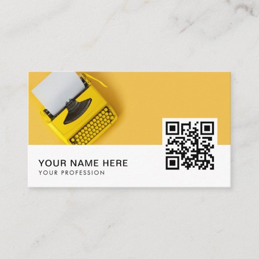 Auteur schrijver QR-code Visitekaartje (Voorkant)