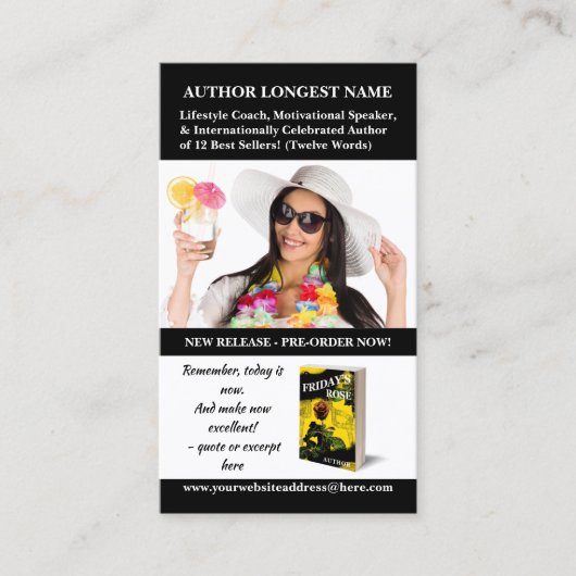 Auteur Schrijver Speaker Boek Promotie QR Code Zwa Visitekaartje (Voorkant)