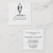 Auteur schrijver vierkante visitekaartje (Voorkant / Achterkant)