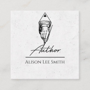 Auteur schrijver vierkante visitekaartje