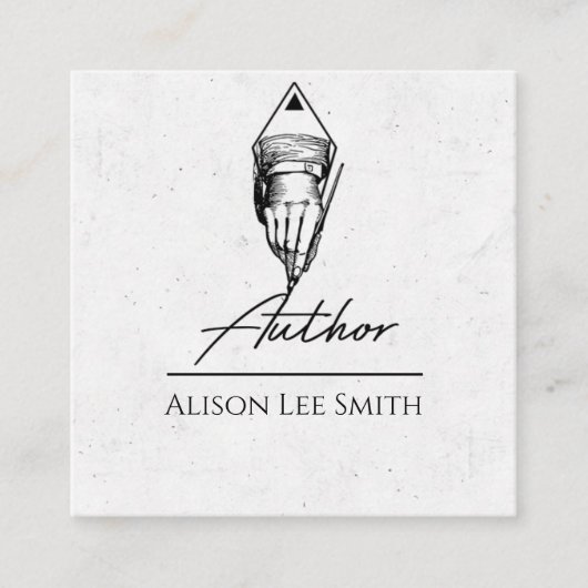 Auteur schrijver vierkante visitekaartje (Voorkant)