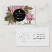 Auteur, schrijver Visitekaartje - Roos Feminine (Voorkant / Achterkant)