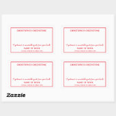 Auteur Signature Red Bookplate Rechthoekige Sticker (Vel)