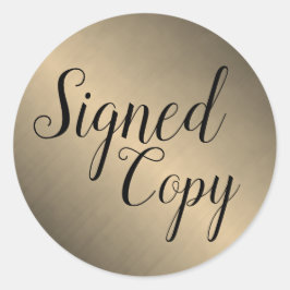 Auteur van geborstelde Gold-ondertekende kopieersc Ronde Sticker