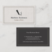 Auteur van professionele schrijver - Beige Linen Visitekaartje (Voorkant / Achterkant)