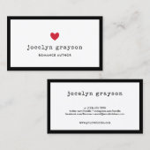 Auteur van Sweet Red Heart-Romance Visitekaartje (Voorkant / Achterkant)