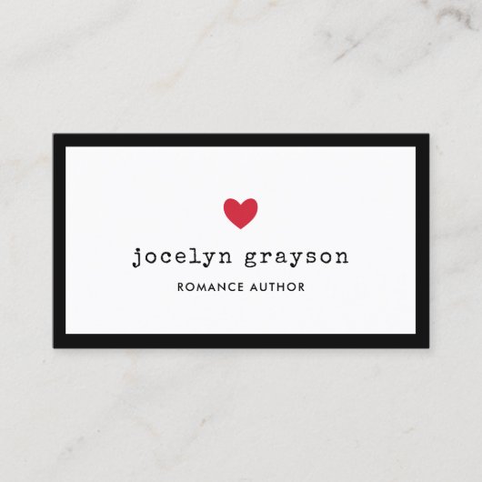 Auteur van Sweet Red Heart-Romance Visitekaartje (Voorkant)