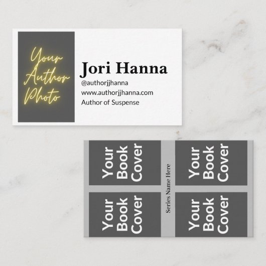  auteur Vier boek Visitekaartje (Voorkant / Achterkant)