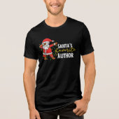 Auteur Xmas Shirten, Funny Dabbing Santa Tri-Blend Shirt (Voorkant)