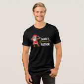 Auteur Xmas Shirten, Funny Dabbing Santa Tri-Blend Shirt (Voorkant volledig)
