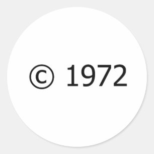 Auteursrecht 1972 ronde sticker
