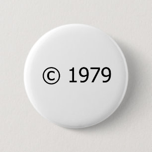 Auteursrecht 1979 ronde button 5,7 cm