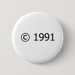 Auteursrecht 1991 ronde button 5,7 cm