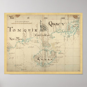 Authentic 1690 Pirate Map Poster