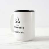 Authentic A - Gepersonaliseerde luxe lof Tweekleurige Koffiemok (Voorkant links)