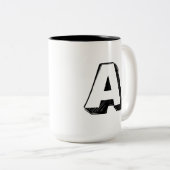 Authentic A - Gepersonaliseerde luxe lof Tweekleurige Koffiemok (Voorkant rechts)
