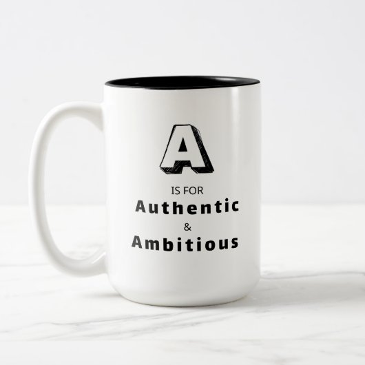 Authentic A - Gepersonaliseerde luxe lof Tweekleurige Koffiemok (Links)